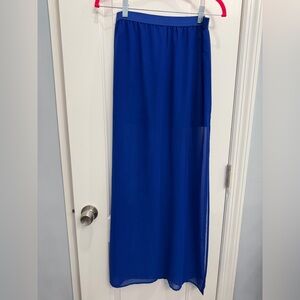 Blue Chiffon Women's Maxi Skirt